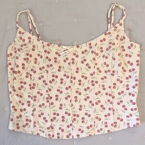 Cherry Print Crop Top